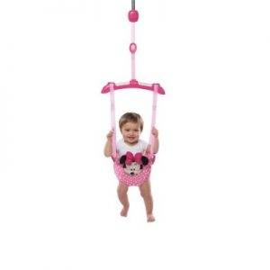 baby swing hanging from door